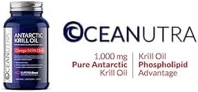 100% Pure Krill Oil 1000mg Omega 3 Highest Concentration 56% Phospholipids Choline &amp Astaxanthin Sustainable Antarctic SuperbaBoost DHA EPA Heart Brain Eye &amp Skin Care No Fish Oil