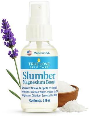 True Love Slumber Magnesium Boost | Essential Oil Aromatherapy Spray with Lavender &amp Chamomile | Pure Magnesium Spray for Feet | Magnesium &amp Trace Minerals for Relaxation &amp Mood Enhancemen