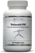 BIOSPEC NUTRITIONALS RELAXAID PM - Melatonin Saffron Ashwagandha Valerian Passionflower Apigenin Sleep Support