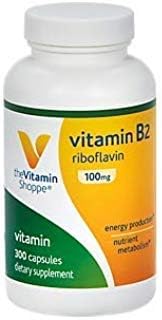 The Vitamin Shoppe Vitamin B2 100MG - Energy Support &amp Metabolic Health Daily B Vitamin (300 Capsules)