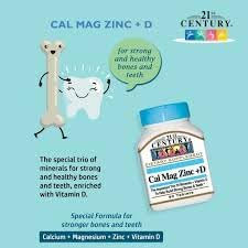 21st Century Cal Mag Zinc +D Vitamin Supplement - 90 Tablets Pack of 6