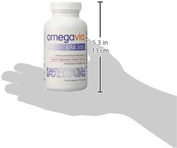 OmegaVia EPA 500 Purified Omega-3 Fish Oil Supplement 500 mg EPA in Triglyceride Form Burpless Fish Oil Non-GMO Gluten-Free IFOS 5-Star 120 Softgels (Pack of 2)