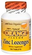 Basic Organics Basic Organics Zinc Lozenges Orange Flavor Orange Flavor 100 Each (Pack of 3)