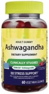 SEDLAV Ashwagandha Vegetarian Gummies for Stress Support Cherry Flavor 60 Count Sticker Designed for Routine Use in Wellness Schedules
