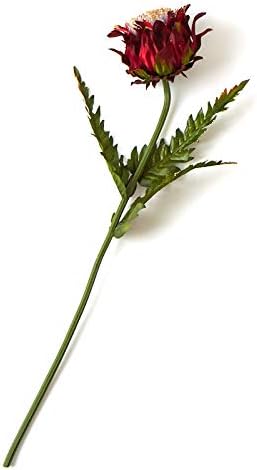 Burgundy Glittered Artificial Thistle Stem | 3 Pieces