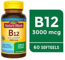 Nature Made Vitamin B-12 Softgels 3000 Mcg 60 Count Pack of 3