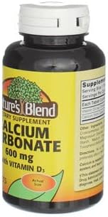 Nature's Blend Calcium Carbonate with Vitamin D3 100 Tablets (Pack of 2)