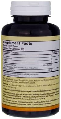 Nature's Blend Acidophilus Chewable Raspberry Flavor - 100 Tablets Pack of 6