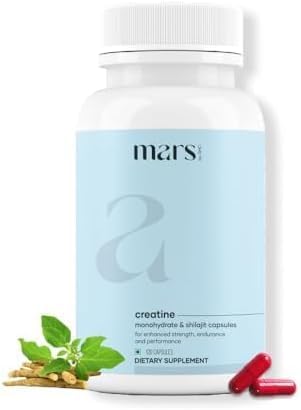 Mars Micronized Creatine Monohydrate Caps: Powered with Shilajit (120 N) | 100% Pure and Natural | Good Health Company - Pack of 1