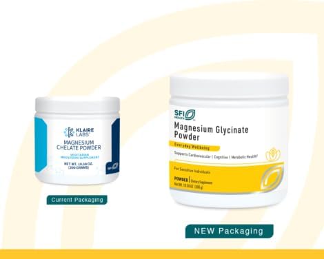 Klaire Labs SFI Health Magnesium Chelate Powder - Fast-Dissolving 200 Milligrams High Absorption TRAACS Bisglycinate Vegetarian &amp Hypoallergenic (120 Servings 300 Grams)