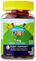 SEDLAV Zero Sugar Kids Melatonin Sleep Support Dietary Supplement Gummies Raspberry and BlackBerry 1 mg 120 Count Sticker Zero Sugar Supplement Designed for Nighttime Use