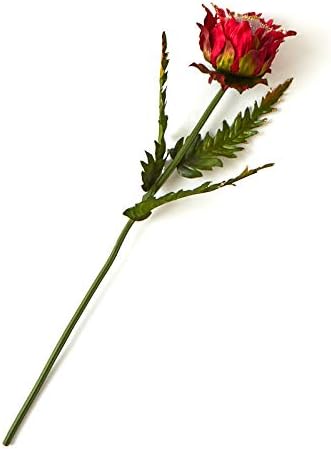 Factory Direct Craft Red Glittered Artificial Thistle Stem | 3 Pieces