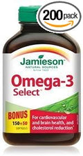 Jamieson Omega-3 Select 1000mg 200 softgels Bonus by Jamieson