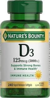 Nature's Bounty D3-5000 IU Softgels Maximum Strength - 240 ct Pack of 2