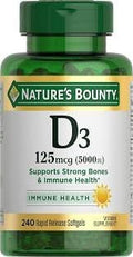 Nature's Bounty D3-5000 IU Softgels Maximum Strength - 240 ct Pack of 2