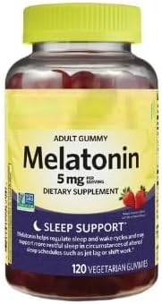 SEDLAV Non GMO Melatonin Dietary Supplement Gummies Strawberry 5 mg 120 Count Sticker