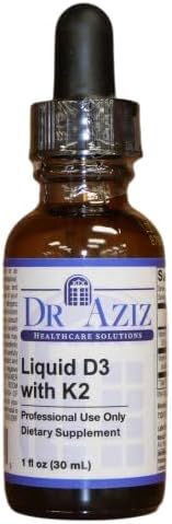Liquid Vitamin D3 with K2 – Vitamin D3 K2 Supplement Drops - Supports Bone Health &amp Cardiovascular Function - 30 ml