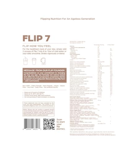 Flip My Life Flip 7 Natural SuperFood Plant-Based Protein Complete Meal Replacement to Support Healthy Gut 7 Mega Nutrient Rich Blends all in one to AGE BETTER - Vanilla
