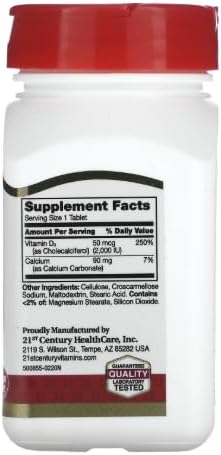 21st Century Vitamin D-2000 Tablets - 110 ct Pack of 4