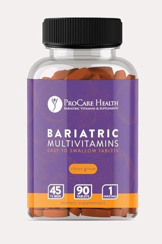 ProCare Health Bariatric Multivitamin with Iron 45mg (90 Easy to Swallow Tablets) - Post Op Bariatric Vitamins for Gastric Bypass Pills for Sleeve Patients Sustains Recovery &amp Energy (3 Month Sup