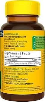 Nature Made Vitamin B-12 Softgels 3000 Mcg 60 Count Pack of 3
