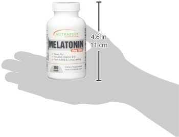 NutraBulk Melatonin 10 mg Tablets – Quick Release Natural Nighttime Sleep Aid for Adults. (300 Count)