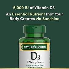Nature's Bounty D3-5000 IU Softgels Maximum Strength - 240 ct Pack of 2
