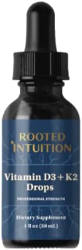Vitamin D3 + K2 Drops | 1000 IU D3 with 10 mcg MK-7 MenaQ7 for Bone Heart &amp Immune Support | Adjustable Liquid Formula | 1 fl oz
