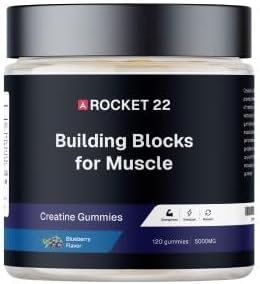 Creatine Monohydrate Gummies 5gSugar-Freefor Men &amp Women to Support Muscle Recovery Performance and Strength Blueberry Flavor 120 Gummies Rocket 22.