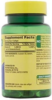 Spring Valley Vitamin D-3 Maximum Strength Softgels 5000 Iu Dietary Supplement 100 ct (2 Pack)