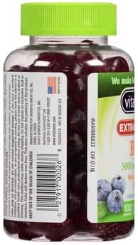 VitaFusion Biotin 5000 mcg Dietary Supplement Gummies Extra Strength Natural Blueberry Flavor - 100 ct Pack of 3