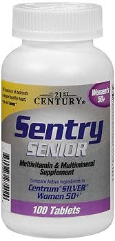 21st Century Sentry Senior Multivitamin &amp Multimineral Supplement Women's 50+ Tablets - 100 Tablets Pack of 6