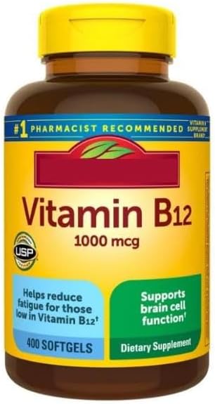 Nature Vitamin B12 1000 mcg – Energy and Metabolism Dietary Supplement 400 Softgels (Pack of 1)