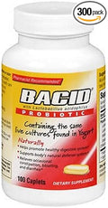 Bacid Probiotic with Bacillus Coagulans for Digestive Health 2 Million Live Cultures 100 Count Capsules in Each Pack (Pack of 3)
