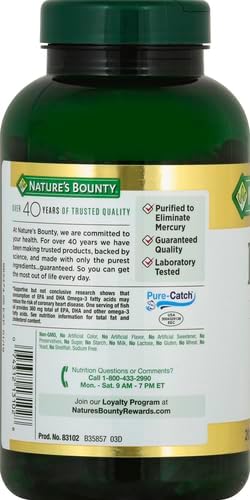 Nature's Bounty Fish Oil Omega 3 Supplements - Supports Heart Health 1200 Mg Fish Oil Omega-3 200 Softgels (Pack of 2)