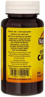 Nature's Blend Oyster Shell Calcium 500 mg Tablets - 100 ct Pack of 5