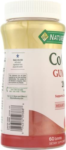 Nature's Bounty CoQ10 GummiesSupports Heart HealthCoQ10 200mgPeach Mango Flavor60 Count (Pack of 3)