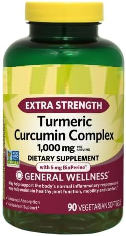 SEDLAV EDLAV Extra Strength Turmeric Curcumin Complex Softgels 1000 mg 90 Count Sticker – Daily Health Support for Joint Function