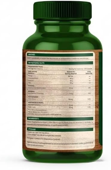 Plant Based Iron with Ferrous Fumarate Vitamin C Spinach &amp Beet Root Enriched with Natural Sources of Iron – 60 Capsules