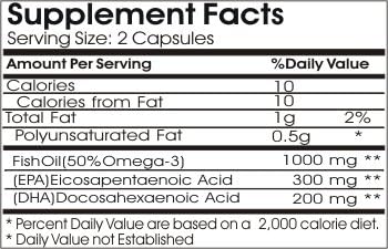 Natural Max Omega 3 EPA Fish Oil 1000mg // 100 Capsules // Pure // by PureControl Supplements