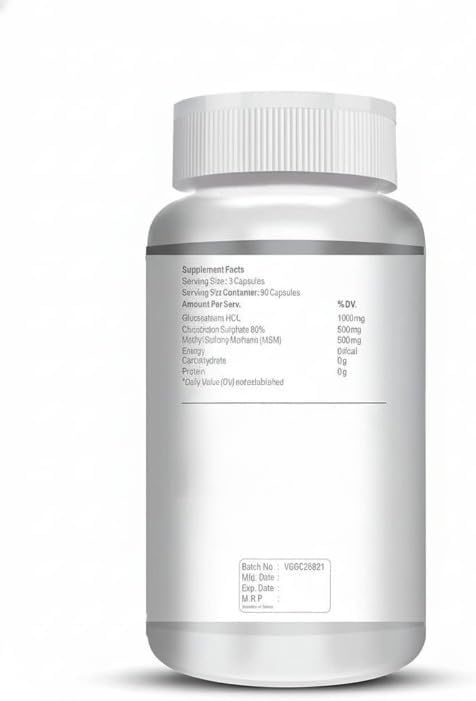 Glucosamine 1000mg MSM 500mg &amp Chondroitin 500mg Support Joint Strength 90 Capsules