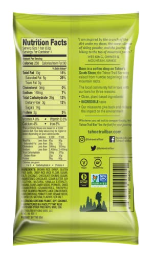 Tahoe Trail Bar Plant-Based Natural Energy Bar (2.22 Ounce Protein Bar 12 Count) High Protein Non-GMO Gluten-Free Vegan Healthy Snacks - Peanut Butter Chocolate