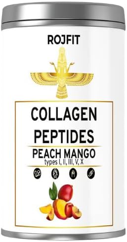 Collagen Powder Drink Mix with Types 1-5 Mango Peach Flavor for Skin Joint and Bone Health 300 gr 10.58 oz