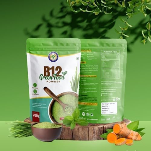 Plant Based Green Food Vitamin B12 | Vitamin B1 B2 B3 B6 B9C &amp A | Supports Digestion and Helps in Stress - Pack of 1