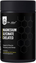Dr. Alex Magnesium Glycinate Chelated 2000mg - High Absorption Magnesium Supplement for Sleep Muscle Recovery &amp Nerve Support | Pure Magnesium Glycinate Tablets for Women &amp Men | 60 Count