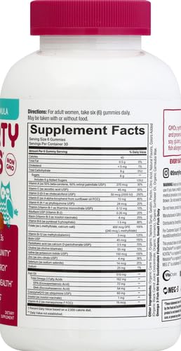 SmartyPants Women's Multivitamin Gummies: Omega 3 Fish Oil (EPA/DHA) Methylfolate CoQ10 Vitamin D3 C Vitamin B12 B6 A K &amp Zinc Inositol Gluten Free (30 Day Supply) 180 Count (Pack of 2