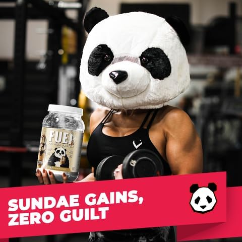 Underground Bio Labs Panda Fuel Premium Protein WheyHydrolyzed CollagenCaseinProbiotics Enzymes Keto FriendlyTime Release 25 Servings (2.5 Pound Ice Cream Sundae Cone)
