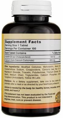Nature's Blend Calcium Carbonate with Vitamin D3 100 Tablets (Pack of 2)