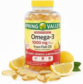 Spring Valley Omega-3 from Fish Oil Heart General &amp Brain Health Dietary Supplement Softgels 1000 mg 4-Month Supply 120 Count + Exclusive ''Thank You'' Sticker by MEELTA