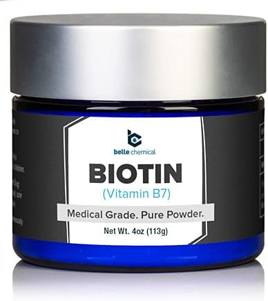 Belle Chemical Biotin (Vitamin B7) Pure Powder 4oz (113g) Hair Nails Metabolism Cell Growth